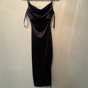 Elegant Black Satin Dress